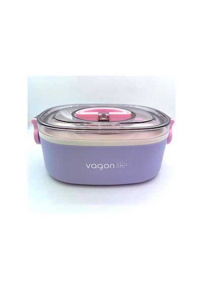 Vagonlife Paslanmaz Çelik Tek Bölmeli Yemek Kabı - Lunch Box Vgn540 Lila Lila