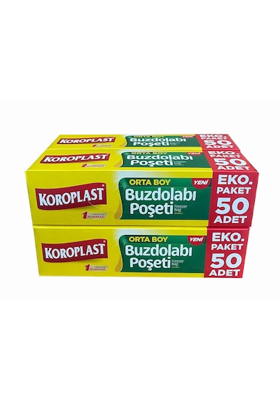Koroplast Orta Boy Buzdolabı Poşeti 4 x 50'li