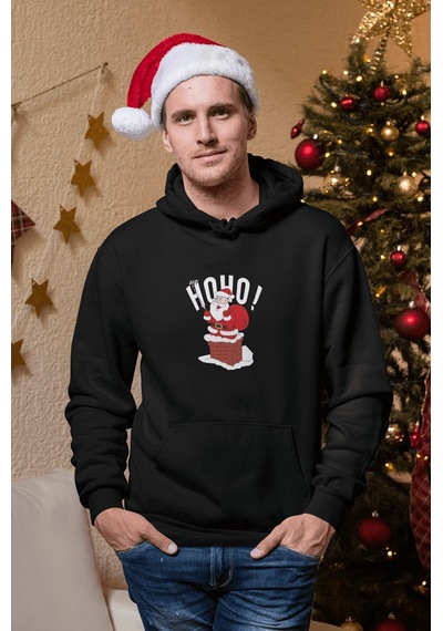 Noel Baba Selfie Hoho Yeni Yıl Kapşonlu Sweatshirt 001