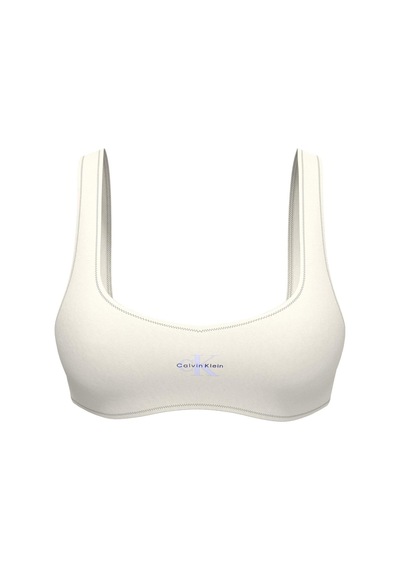 Calvin Klein Kadın Beyaz Logo Detaylı Bralet Bikini Üstü-13575 Beyaz