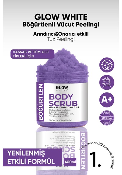 Glow Whıte Böğürtlen Body Scrub 400g Cildi Arındıran, Nemlendirici Ve Canlandırıcı Tuzlu Vücut Peelingi