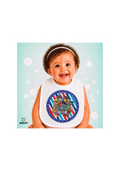 Paw Patrol Keten Bebek Mama Önlüğü Yumuşak - Emici - Yıkanabilir - Özel Tasarım P152 Çok Renkli