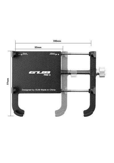 Microcase Gub Pro 2 Alüminyum Alaşım Bisiklet Motosiklet Telefon Tutucu - 55-100mm Dikiz Ayna Bağlantılı Telefon Sabitleyici - Al5773 Siyah