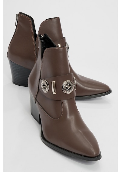 Luvishoes Luvi Shoes Kenda Kahve Cilt Arkadan Fermuarlı Tokalı Kadın Kalın Topuklu Bot Kahverengi Luvishoes Luvi Shoes Kenda Kahve Cilt Arkadan Fermuarlı Tokalı Kadın Kalın Topuklu Bot Kahverengi