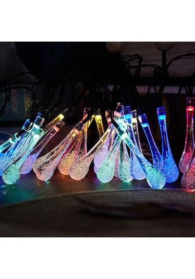 Exeo Su Damlası Solar Bahçe Parti Ledi 50 Led Lamba Aydınlatma