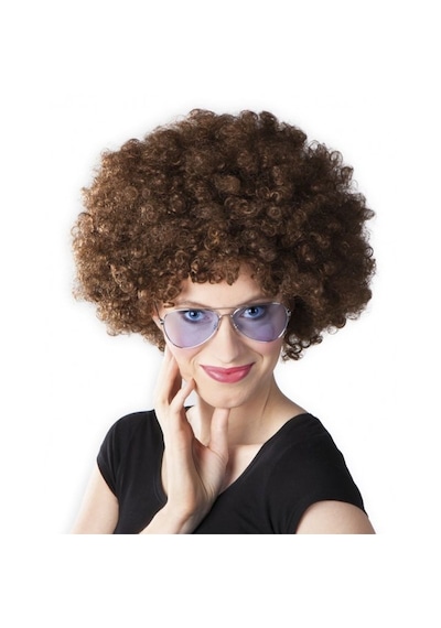 Kahve Renk Kıvırcık Afro Bonus Peruk Çocuk