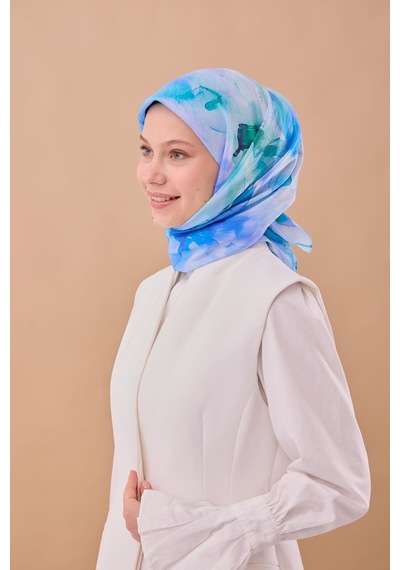 Silk Home Olinda İpek Eşarp 47004-15 Lila, Petrol Mavisi, Yeşil, Mor
