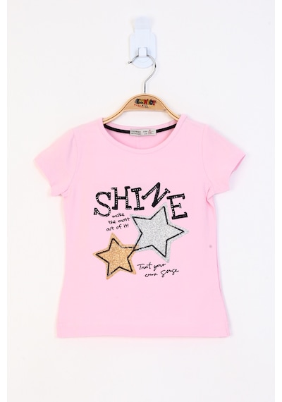 Toontoy Kids Toontoy Kız Çocuk Shıne Baskılı Tişört Açık Pembe