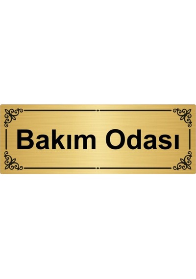 Bakım Odası 7x20cm Altın Renk Metal Yönlendirme Levhası