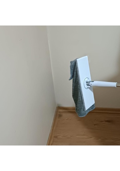 Tembel Mop - Tüm Bezleri Kendi Alabilen Otomatik Mop, 360 Dönebilen, Kullan At Bezler İçin Pratik Mop Beyaz