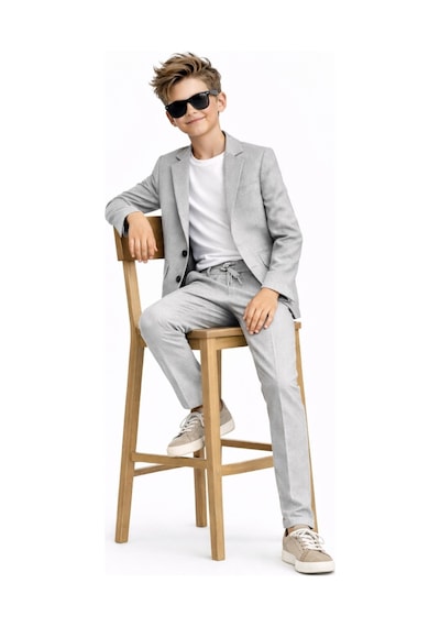 Ahengim Erkek Çocuk Modern Casual Slim Fit Takım Elbise Ak2850 Gri