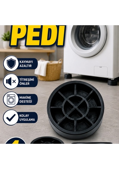 4 Lü Kauçuk Çamaşır Makinesi Ayak Pedi Kaymayı Azaltmaya Yardımcı Renkli