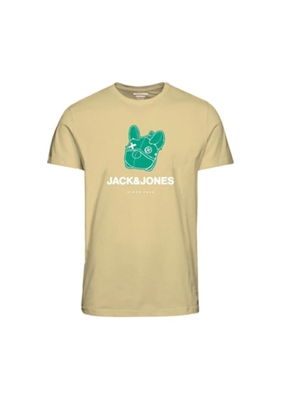 Jack & Jones Erkek Sıfır Yaka Beyaz Pamuklu T-shirt - 12238121 001