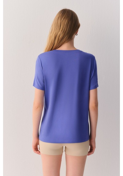 Suwen Essence Nights Modal T-shirt Sh26901607c015 Mavi