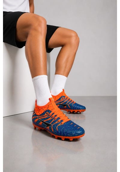 Ht Hotin Mfx837 Çoraplı Çivili Halı Saha Kramponu Bağcıklı Futbol Spor Ayakkabısı Lacivert-turuncu Ht Hotin Mfx837 Çoraplı Çivili Halı Saha Kramponu Bağcıklı Futbol Spor Ayakkabısı Lacivert-turuncu