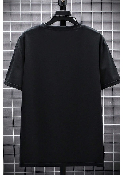 Erkek Ny Baskılı Oversize Tshirt Siyah