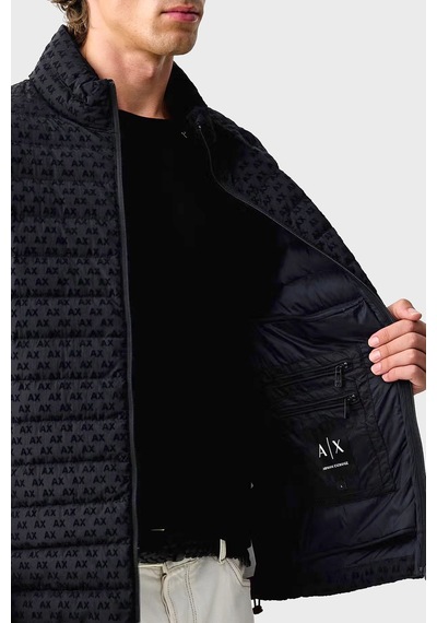 Armani Exchange Kadife Dokulu Kuş Tüyü Dolgulu Şişme Mont Erkek Mont Xm003510 Af19870 Ub101 Lacivert