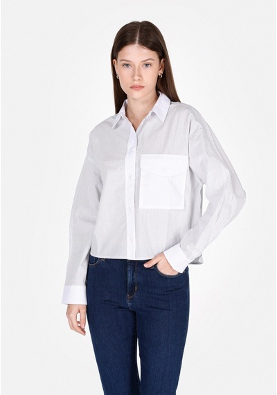 Colin's Colins Regular Fit Shirt Neck Çizgili Kadın Mavi Uzun Kol Gömlek Cl1073302 Q1.v1 Ble Mavi Colin's Colins Regular Fit Shirt Neck Çizgili Kadın Mavi Uzun Kol Gömlek Cl1073302 Q1.v1 Ble Mavi