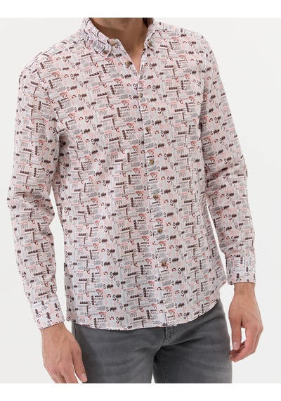 Pierre Cardin Bej Regular Fit Uzun Kollu Gömlek
