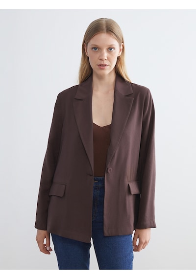 Lcwaıkıkı Classic Kahverengi Gabardin Kadın Blazer Ceket