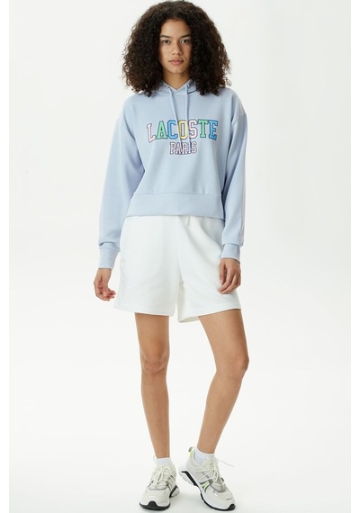 Lacoste Women's Loose Fit Cotton Shorts Kadın Bol Kesim Pamuk Şort Beyaz