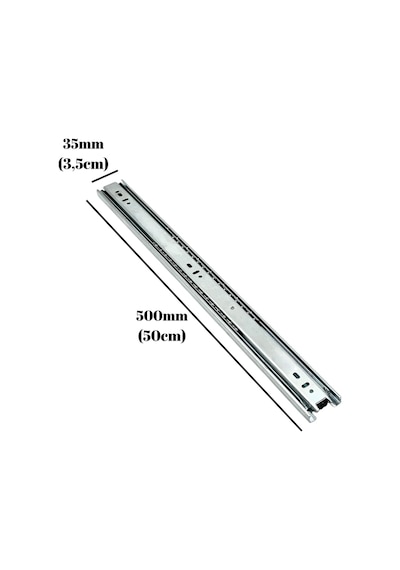 Teleskobik 35mm Çekmece Ray Bilyeli Mobilya Dolap Rayı 50cm 35mm 2 Takım Krom Çok Renkli