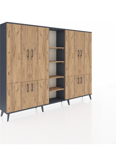 Arges Dolap 14 Raflı 8 Kapaklı 220x30x163 Antrasit-çam Atlas Çam - Antrasit Arges Dolap 14 Raflı 8 Kapaklı 220x30x163 Antrasit-çam Atlas Çam - Antrasit