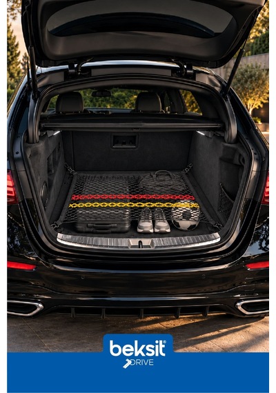Drıve- Mercedes, Audi, Opel Model Özel Renkli Tasarım Bagaj Sabitleme Filesi 60x80 Cm Almanya