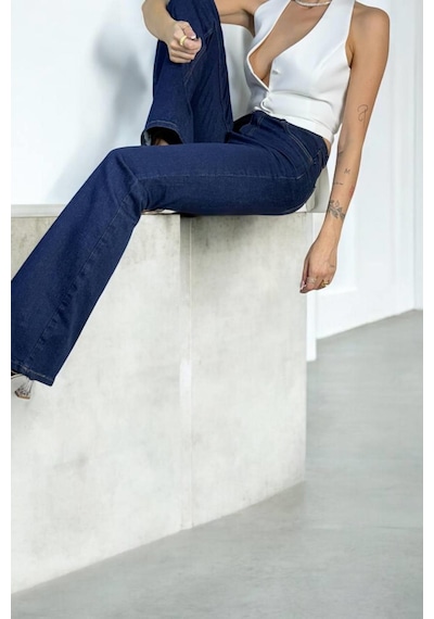 Lacarino 7578 Flare Kadın Jean Pantolon Blue