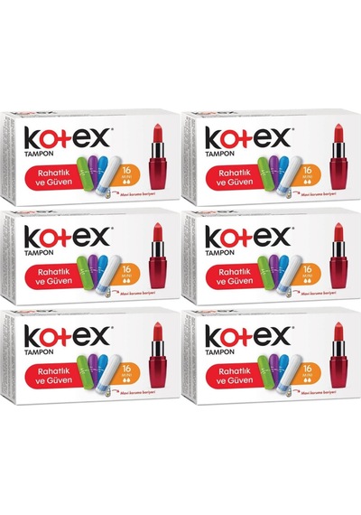 Kotex Tampon Mini 96 Lı Set 6pk 16