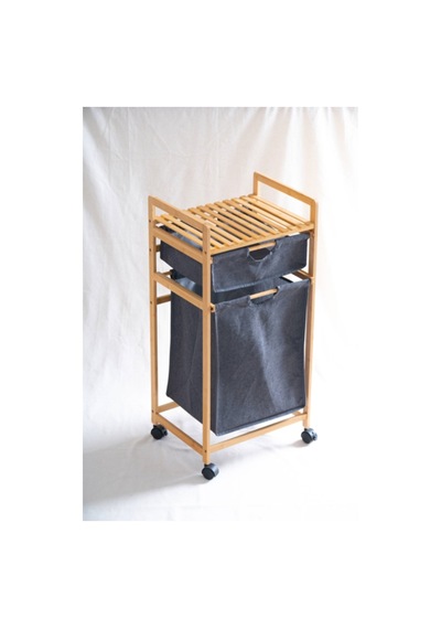 Acar Bambu Çamaşır Sepeti - 85 X 41.3 X 32.5 Cm Gri