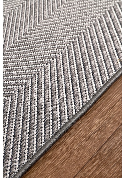 Yuvarlak Sisal Elit 1002 Gri Hasır Görünümlü Modern Salon Oturma Odası Dört Mevsim Halı Antrasit Antrasit