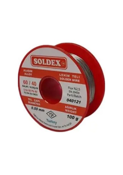 60/40 Lehim Teli 100gr - 0,50mm Sn:60 / Pb:40