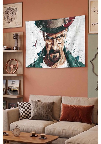 Breaking Bad Walter White Dekoratif Duvar Örtüsü Duvar Halısı Beyaz