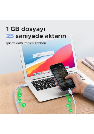 Ugreen Type-c To Lightning 3a Pd Mfi Sertifikalı Hızlı Şarj Ka...