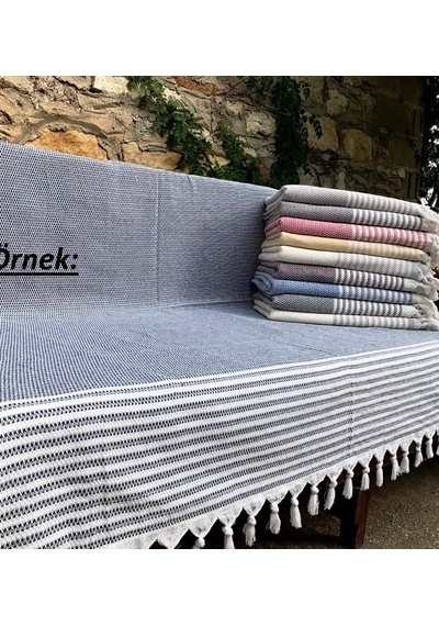 Pamuklu Kaymaz Hasır Dokuma Maxi Boy Kolları Örten Koltuk Örtüsü 180x310 - Bordo