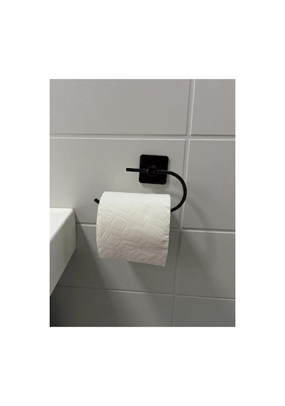 Buççin Online Mağaza Oval Kendiliğinden Yapışkanlı Siyah Paslanmaz Metal Kapaksız Tuvalet Kağıtlığı Aparatı Çok Renkli
