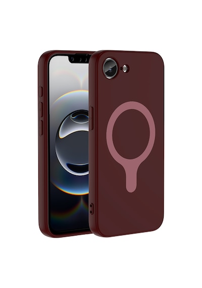 Maks Technology iPhone Uyumlu 16e Kılıf M-safe Şarj Özellikli Mkst Aris Silikon Kapak - Mürdüm