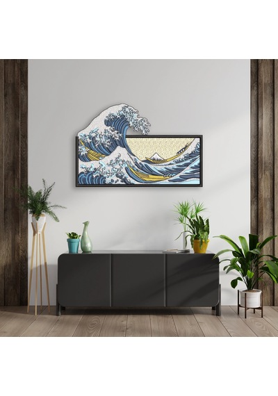 Büyük Dalga Kanagawa - Metal Tablo - Dec0159 100 X 66 Cm Çok Renkli