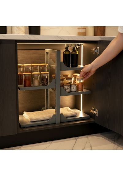 Hamton Versashelf Duo 35 Dolap İçi Organizer Raf - Gold - 550 Cm Mega