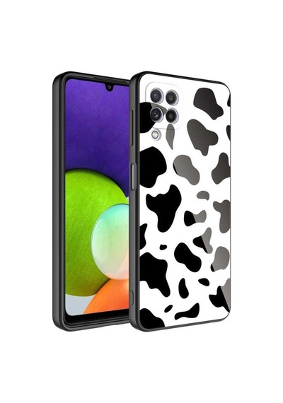 Galaxy A22 4g Kılıf Kamera Korumalı Desenli Sert Silikon Zore Epoksi Kapak NO7