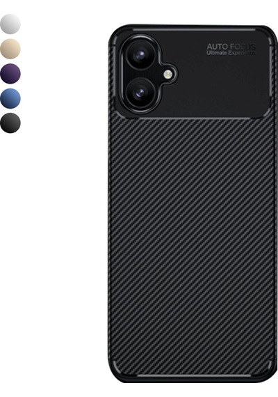Samsung Galaxy Uyumlu A06 Kılıf Focus Carbon Silikon Kapak Kahverengi