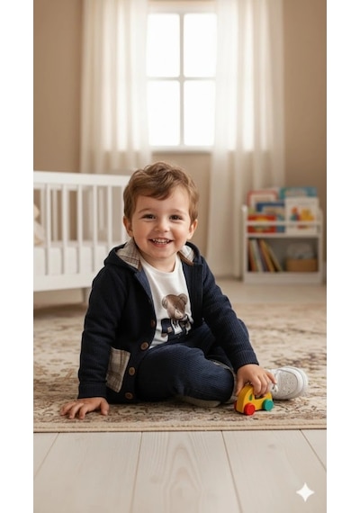 Bontino Erkek Çocuk %100 Pamuk Kadife Hırka, Pantolon Ve Ayıcık Baskılı Sweatli 3'lü Premium Seri Lacivert Bontino Erkek Çocuk %100 Pamuk Kadife Hırka, Pantolon Ve Ayıcık Baskılı Sweatli 3'lü Premium Seri Lacivert