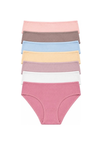 Nicoletta Kadın Külot 7 Li Paket Likralı Pamuklu Fitilli Kaşkorse Mi 724193 Mıxcolor