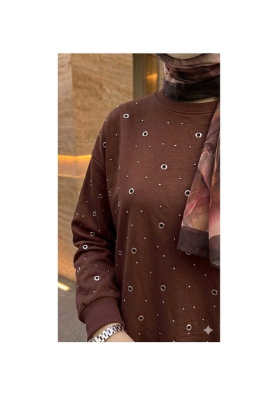 Butik Kadın Taş İşlemeli Gunlük Tesettür Sweatshirt Tunik Kahverengi Sweatshirt Kahverengi Sweatshirt Butik Kadın Taş İşlemeli Gunlük Tesettür Sweatshirt Tunik Kahverengi Sweatshirt Kahverengi Sweatshirt