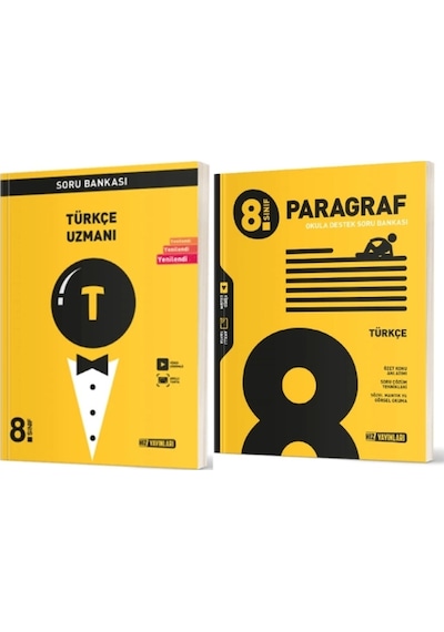 Hız Yayınları 8. Sınıf Türkçe Uzmanı Soru Bankası + Türkçe Paragraf Soru Bankası 2 Kitap