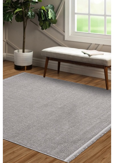 Ecolle Modern Halı Dayanıklı, Yumuşak Dokulu, Dokuma Taban, Tozumaz Gri