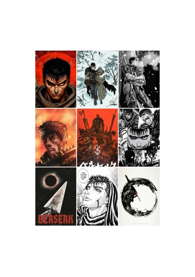 Berserk 2 No Desenli Tasarım Mini 9' Lu Fotokart Seti