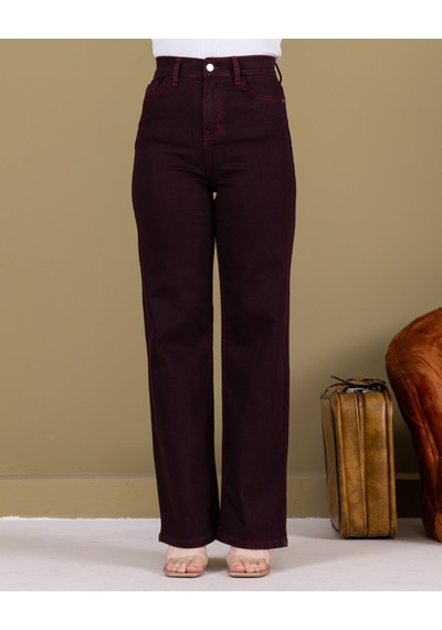 Ahmetkoccollection Kadın İspanyol Paça Pantolon Bordo Bordo