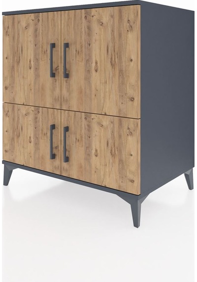 Kronos Şifonyer 3 Raflı 4 Kapaklı 88x59x96 Antrasit-çam Antrasit